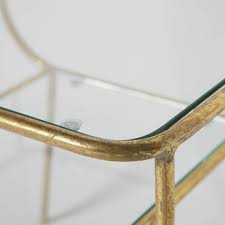 Vintage israel judaica jerusalem brass stand camel eastern figure by wainberg. Bepurehome Amazing Side Table Metal Glass Antique Brass Lefliving Com