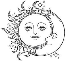 Vintage Celestial Sun And Moon Design Uth17849 From Urbanthreads Com Moon Coloring Pages Embroidery Patterns Vintage Star Coloring Pages