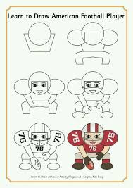 Great And Super Easy Sports Drawings Football Player Drawing Drawing For Kids