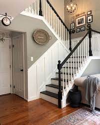 8 Farmhouse Stair Railing Ideas Guaranteed To Weave Country Charm Into Your Entryway Hunker Farmhouse Stairs Stair Renovation Stair Remodel