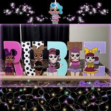 Purchased These Wood Letters Rubie Online For My Daughter S Cheer Bows These Are Hand Painted With The Lol Surpri Wood Letters Decorative Letters Doll Party