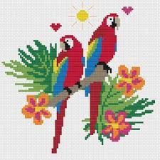 Maybe you would like to learn more about one of these? Tropical Parrots Modern Cross Stitch Pattern Download Etsy Cross Stitch Patterns Cross Stitch Modern Cross Stitch Patterns