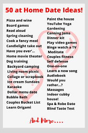 50 Fun Stay At Home Date Night Ideas That Aren T A Movie Cute Date Ideas At Home Date Nights Romantic Date Night Ideas