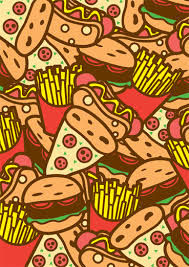 burger pizza fries encouragement card open me weird food hot dog pizza pizza fries