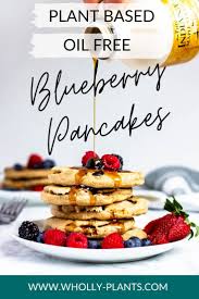 5 Ingredient Whole Grain Vegan Blueberry Pancakes Wholly Plants Blog Recipe In 2020 Plant Based Recipes Breakfast Plant Based Pancakes Whole Food Recipes