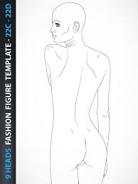 9 Heads Fashion Template Back 22c 22d Lady Fashion Design Fashion Figure Templates Fashion Templates Fashion Figures