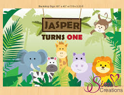 Safari Theme Printable Backdrop Banner Custom Photo Safari Theme Birthday Safari Theme Party Jungle Safari Birthday