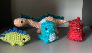 Make this soft stegosaurus knitted toy your wee one's new best friend. Here Are My Finished Dinosaurs From Left To Right A Fat Stegosaurus A Brontosaurus A T Rex And A Carnotaurus Crochet