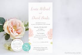 English Rose Evening Wedding Invitation Printable Templates Double Printable Wedding Invitations Wedding Invitations Printable Templates Wedding Invitations