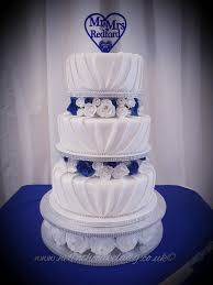 Blue wedding cake decorated with flowers. 1 Layer Royal Blue Wedding Cake Designs Addicfashion