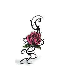 Red Rose With Tribal Design Vine Tattoo Jpg 480 622 Rose Vine Tattoos Vine Tattoos Tribal Rose Tattoos