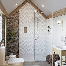 Showerwall Custom Herringbone Acrylic Shower Wall Panel Shower Wall Panels Acrylic Shower Walls Shower Wall