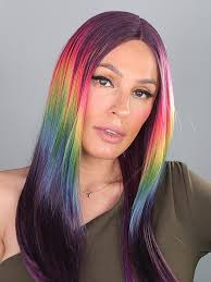 Colorful synthetic lace front wigs 2025