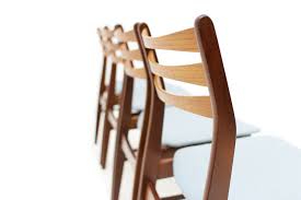 All of us like to sit in a nice arm chair, don't we? 4 Danish Ladder Back Teak Dining Chairs Item 0525 Furniture 1950 Teak Mid Century Modern Furniture Oshawa Toronto