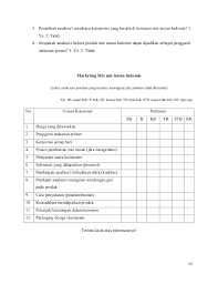 Analisis faktor yang mempengaruhi perilaku konsumen dalam pembelian produk mie instan merek indomie (studi kasus pada mahasiswa universitas islam riau di kelurahan maharatu. Marketing Mix Indomie