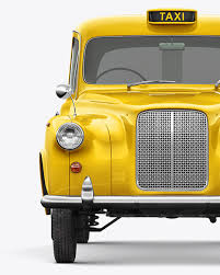 Download Retro Cab Car Mockup Front View In Vehicle Mockups On Yellow Images Object Mockups Yellowimages Mockups