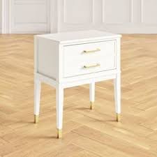 This nightstand stands tall and stately on slim, stained brass legs. 9 Best White And Gold Nightstand Ideas Nightstand Drawer Nightstand White Nightstand