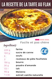 Facile Et Economique La Delicieuse Recette De La Tarte Au Flan Fait Maison Recette Recette Flan Facile Flan Patissier Facile
