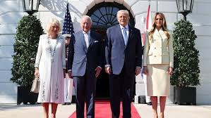 Melania Trump Wears Buttercream Adam Lippes Suit to Greet the Royals for Tea at the White House