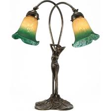 542x = magnolia small vase) all desriptions are left to right. Traditional Art Nouveau Table Lamp Female Figure In Aged Brass