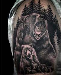 They are usually inked in one color, typically black or dark brown. Top 63 Best Bear Tattoo Design Ideas In 2021 Bear Tattoo Designs Bear Tattoos Bear Tattoo