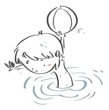 Black And White Boy Swimming Clipart Boy Playing In The Water With Ball Black Line Boys Playing Boys Ball