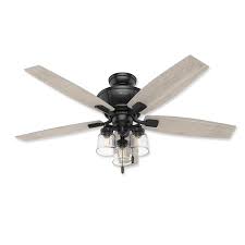 52 inches, 2 lower poles: Hunter Charlotte 50403 52 3 Led Ceiling Fan