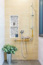 For wheelchair users, the middle area of the bathroom must be emptied so that he can spin the wheel chair. Aging In Place Bathroom Design Remodeling Ideas Handicap Bathroom Design Senior Bathroom Design Bathroom Design