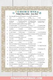 Here are one hundred quiz questions, with the answers in italics beside them. Free Christmas Trivia Printable Game Sheet With Answers Christmas Trivia Christmas Trivia Questions Christmas Trivia Games