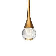 Motini 1 Light Single Teardrop Pendant Light In Gold Brushed Brass Finish Mini Globe Crystal Led Pen Crystal Pendant Lighting Pendant Lighting Ceiling Fixtures