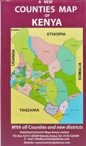 Biodiversity data classification by counties in kenya. New Counties Map Of Kenya Tourist Maps Kenya Text Book Centre