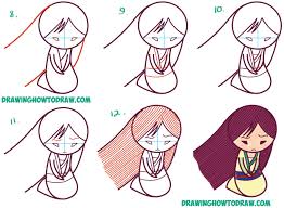 How To Draw Cute Kawaii Chibi Mulan The Chinese Disney Princess Easy Step By Step Drawing Tutorial For Beginners How To Draw Step By Step Drawing Tutorials Disney Princess