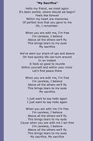 Creed My Sacrifice I Love This Song It S So Beautiful And Another One Of My Favourite Songs By Creed Rock Music Lyrics Nickelback Lyrics Creed Lyrics