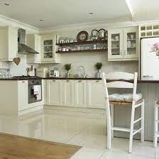 But, kitchen floor tile ideas will be the smart ways for you. Light Cream Kitchen Country Kitchen Ideal Home Simple Kitchen Cabinets White Kitchen Floor Kitchen Floor Tile