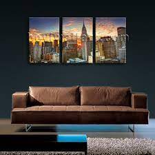 Signwin framed canvas wall art blue ocean print abstract brushstroke canvas prints home artwork decoration for living wall art for bedroom office black and white new york wall art new york city skyline wall decor nyc. Large New York City Panorama Cityscape On Canvas Print Wall Decor Living Room Large New York Wall Art Living Room Tan Schooner Chandlery