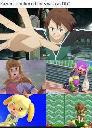 Kazuma Confirmed For Smash As Dlc Ifunny Smash Bros Funny Anime Nintendo Super Smash Bros See, rate and share the best fbi open up memes, gifs and funny pics. smash bros funny