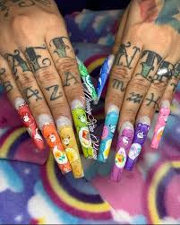 Uñas lindas para las niñas amantes de la música. Unas Largas De Ositos Carinosos Disney Acrylic Nails Crazy Acrylic Nails Long Acrylic Nails