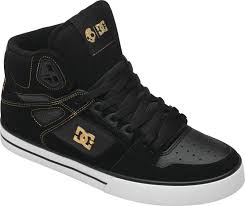 Black And Gold Dc High Tops Skullcandy X Dc Shoes Spartan Hi Stack 1 Dc Shoes Men Comfortable Mens Shoes Dc Shoes