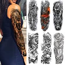 Tatuajes maories en el brazo. Amazon Com Calcomanias De Tatuaje De Manga Extralarga Negro 6 Hojas Manga Completa Arte Corporal Para Hombres Y Mujeres Beauty