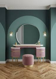 Zelda Is A Vanity Table Which Puts A Contemporary Spin On The Classic Bedroom Dresser The Dr Hudozhestvennyj Dekor Intererov Biryuzovye Spalni Interer Modern