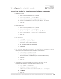 Rd.com knowledge facts there's a lot to love about halloween—halloween party games, the best halloween movies, dressing. The Great Depression Pre And Post Test Answer Key