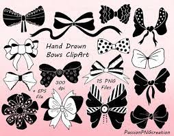Hand Drawn Bows Clipart Ribbons Png Eps Ai Vector Tied Etsy How To Draw Hands Clip Art Bow Clipart