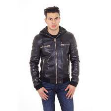 Dolce Gabbana Men S Hooded Leather Jacket Black Dolcegabbana Designerhoodedjacket Black Leather Jacket Men Leather Jacket Leather Jacket With Hood