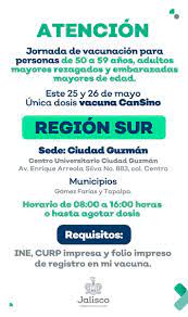 Jun 04, 2021 · el periodo de vacunación en méxico ha tenido mucho avance en los últimos días, es por eso que las personas mayores de 50 años que viven en el estado de jalisco ya podrán aplicarse Secretaria De Salud Jalisco On Twitter Atencion Si Eres Residente De Los Siguientes Municipios Y No Te Has Vacunado Contra El Covid 19 Esta Es Tu Oportunidad Jornada Especial Para Para Personas De