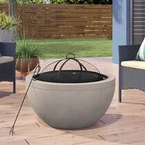 This round fire pit screen has a pivot open, allowing you to lift open either side to access your fire. Fire Pit Spark Screen Included Outdoor Fireplaces Fire Pits You Ll Love In 2021 Wayfair