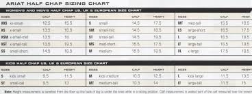 Ariat Chaps Sizing Chart Horse Sports