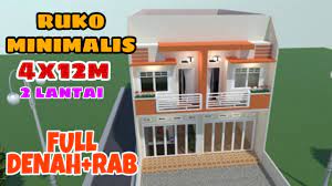 Maybe you would like to learn more about one of these? Desain Ruko Minimalis 2 Lantai 4x12meter Lengkap Dengan Rab Youtube