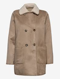 Shop double breasted pea coat by polo ralph lauren online. Reversible Faux Suede Coat Camel 164 50 Lauren Ralph Lauren Boozt Com