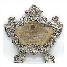 Antica Cartagloria Luigi Xv Cornice In Lamina D Argento Italia Emiliana Epoca 700 Cornici Cornici Argentate Argento
