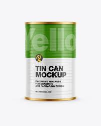 Download Metallic Tin Can W Glossy Finish Mockup In Can Mockups On Yellow Images Object Mockups PSD Mockup Templates